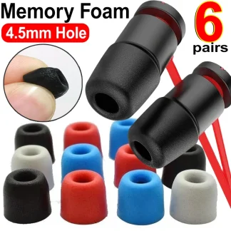 1/3/6 Pairs Memory Foam Replacement Earbud Tips for KZ ZS10 Pro X ZSN/TV Headset/IEM Earphones 4.5mm In-Ear Headphone Earplug